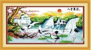 八方聚財(cái)機(jī)繡風(fēng)景畫(huà) 糧油商行的跨界之美